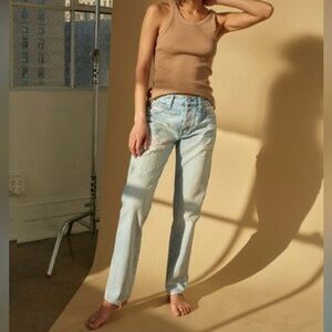 AMO Blue Straight Leg Jeans Timeless Style - Preloved